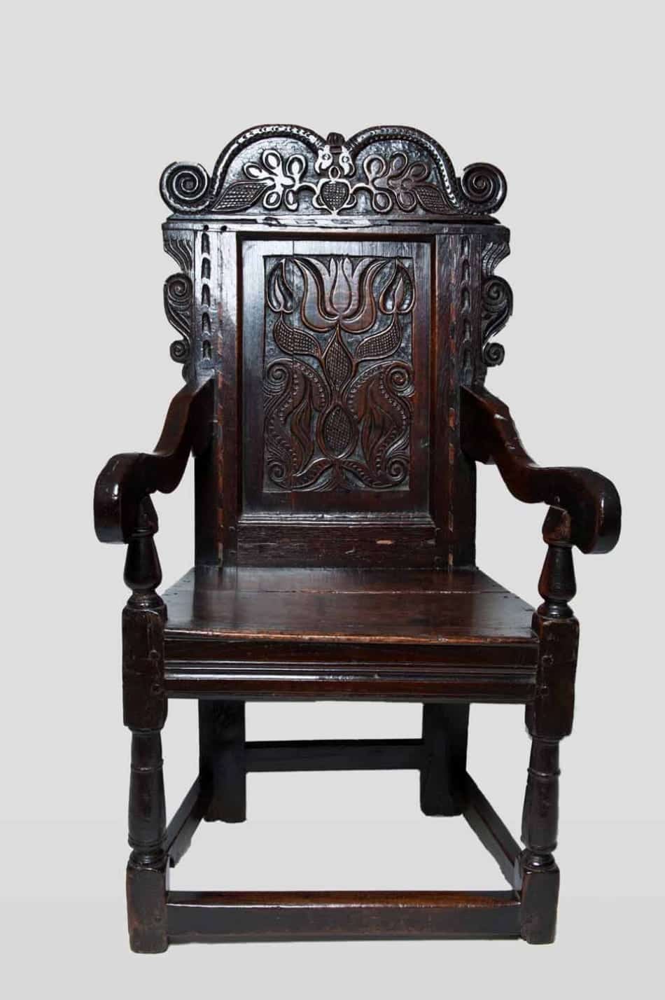 Charles II joined oak armchair