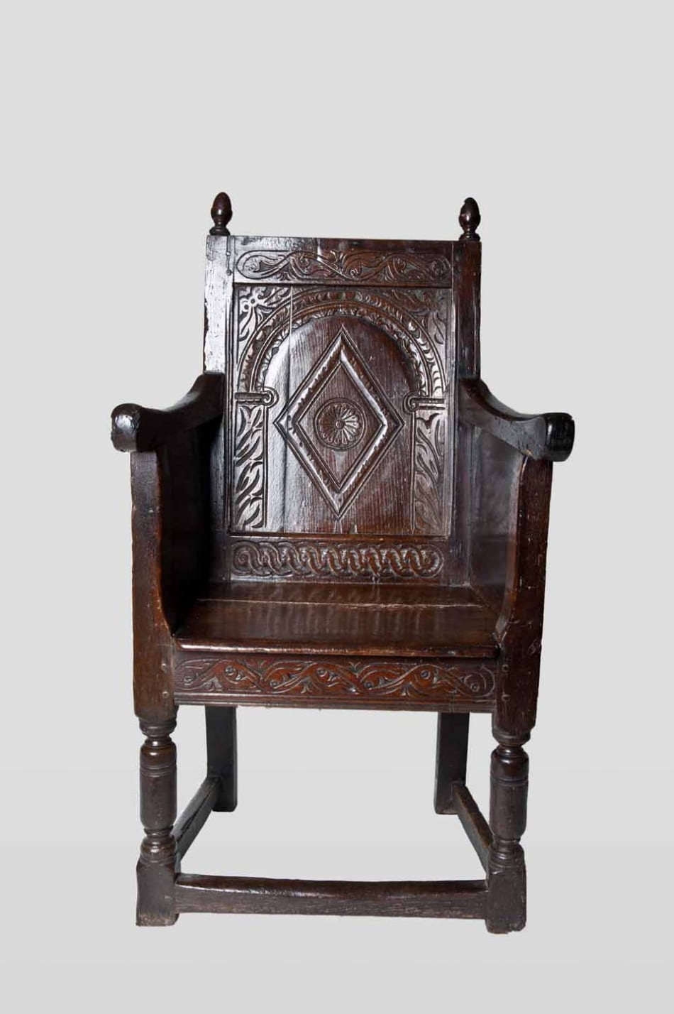 James I joined oak enclosed armchair