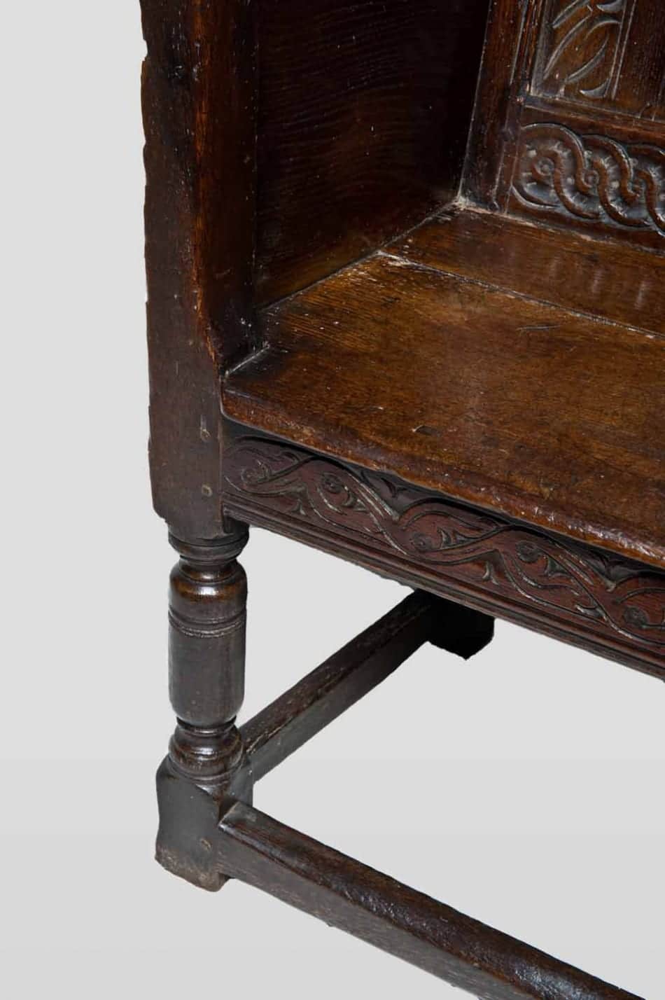 James I joined oak enclosed armchair