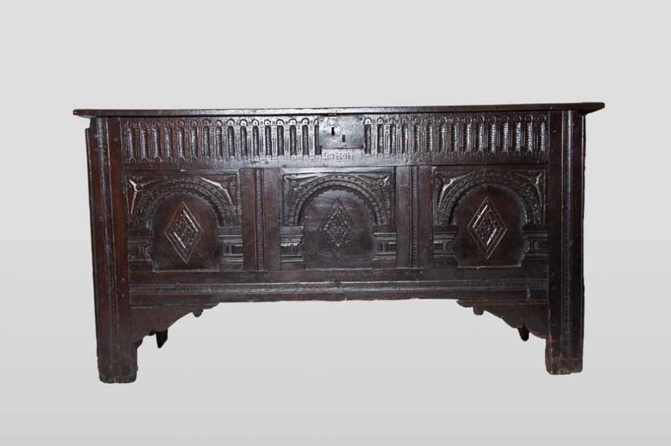 James I boarded and framed oak chest