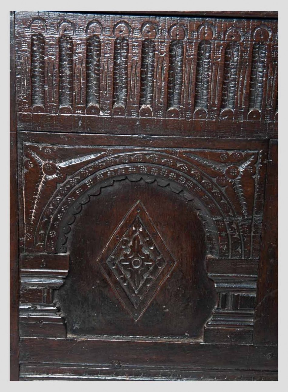 James I boarded and framed oak chest