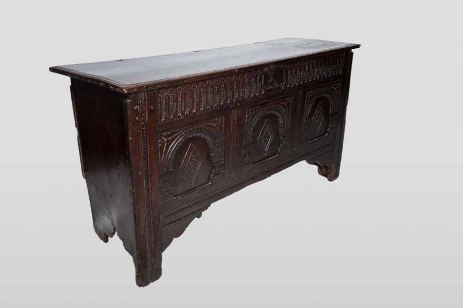 James I boarded and framed oak chest