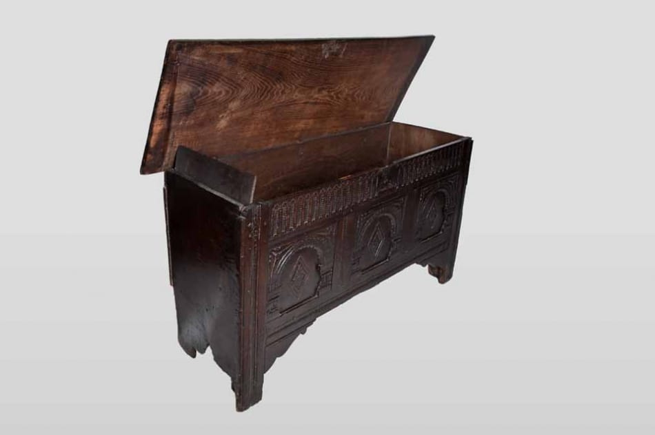 James I boarded and framed oak chest