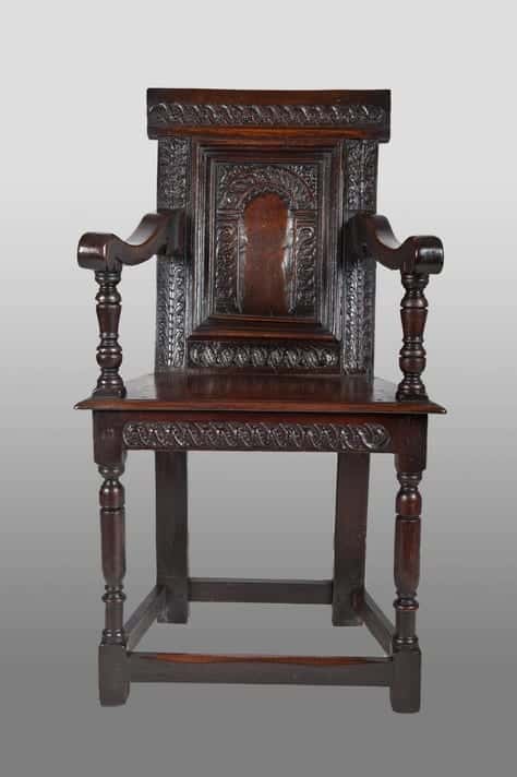 Elizabeth I joined oak armchair
