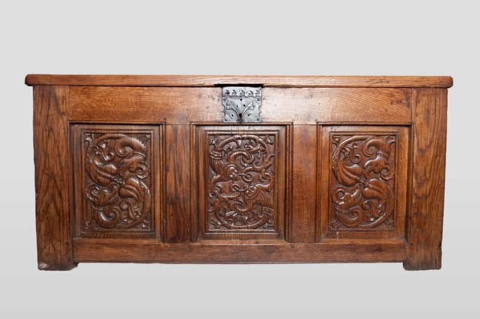 Late Gothic carved oak chest