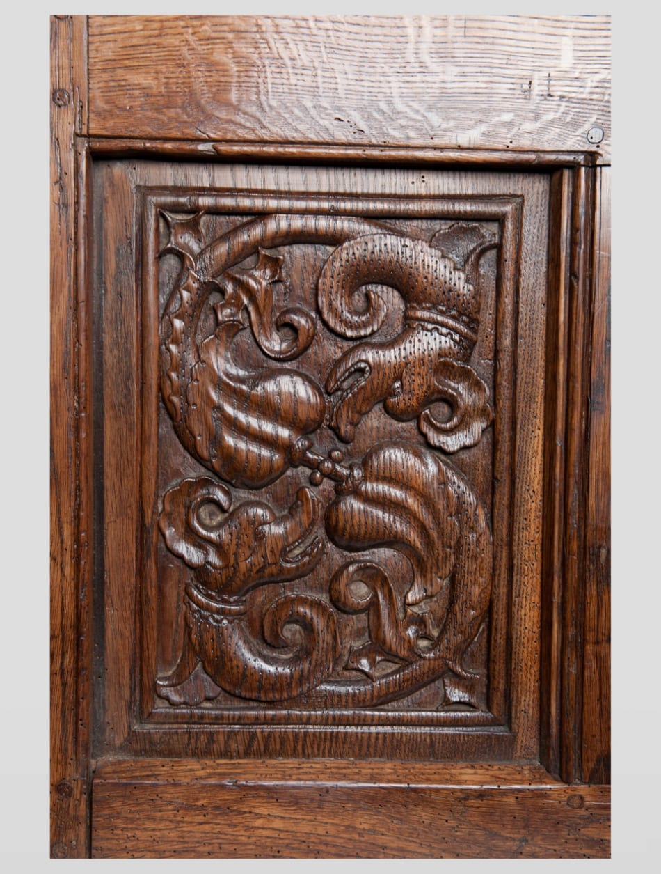 Late Gothic carved oak chest
