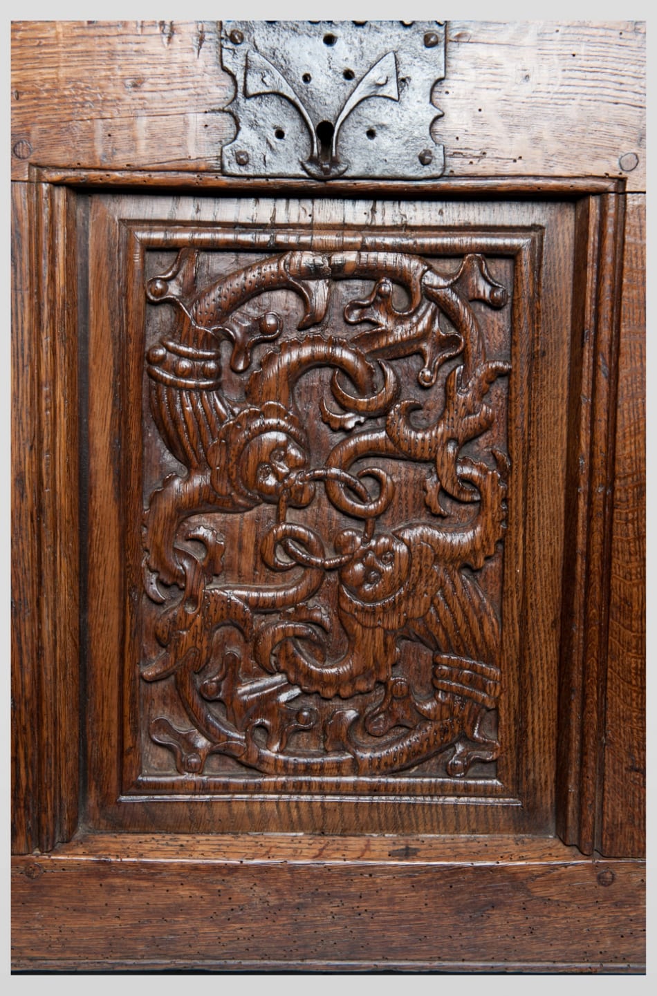 Late Gothic carved oak chest