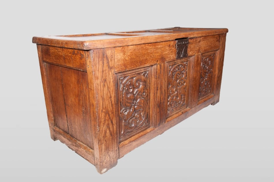Late Gothic carved oak chest