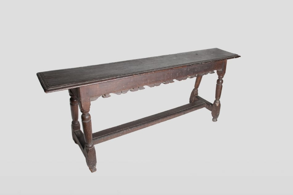 Pair Charles I oak benches