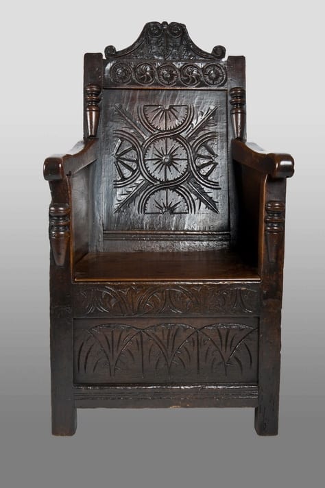 James I joined oak enclosed chair