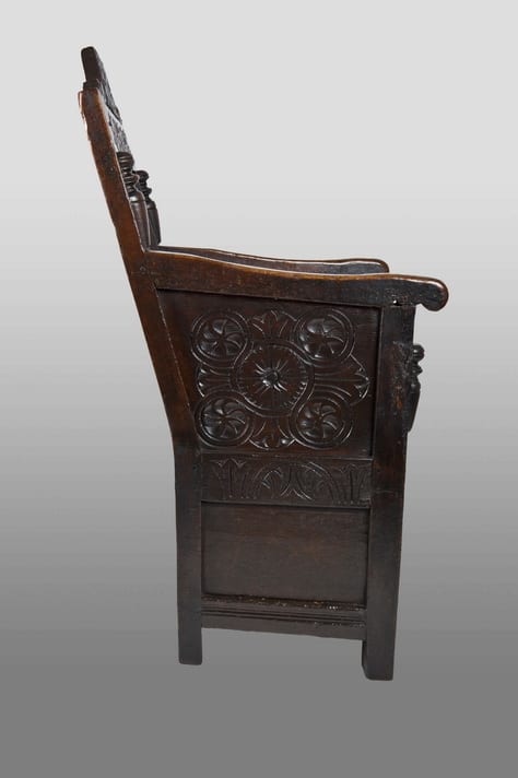 James I joined oak enclosed chair