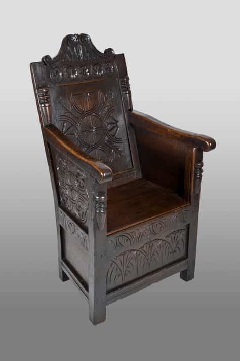 James I joined oak enclosed chair