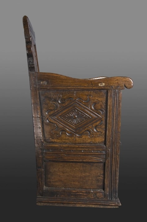 Charles II oak joined box chair