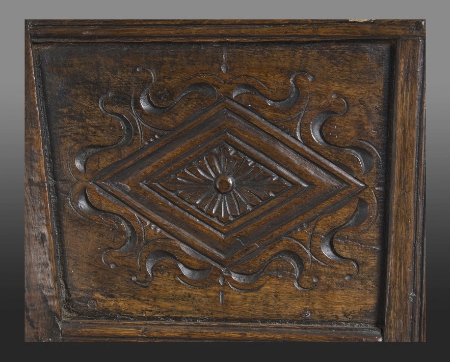 Charles II oak joined box chair