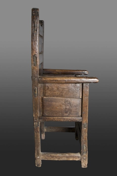 Charles II oak joined box chair