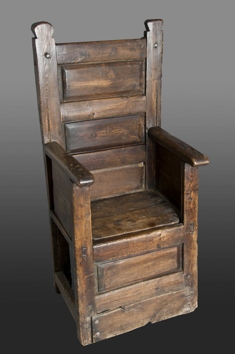 Charles II oak joined box chair