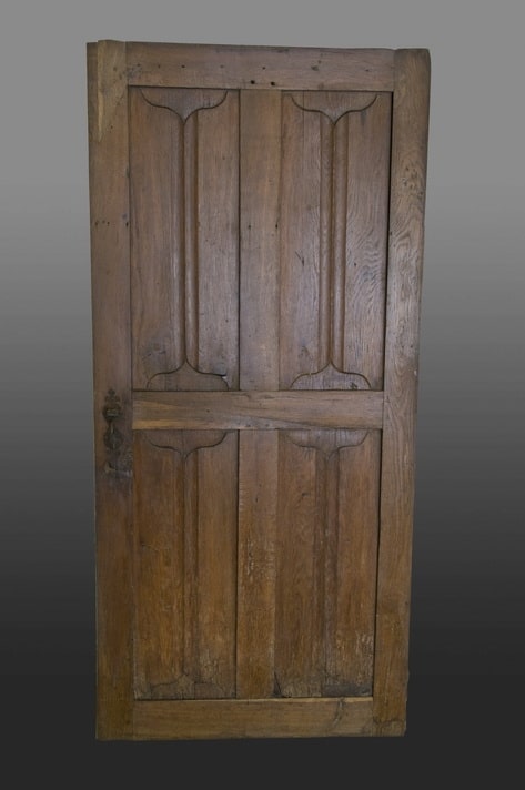 French gothic oak linenfold door