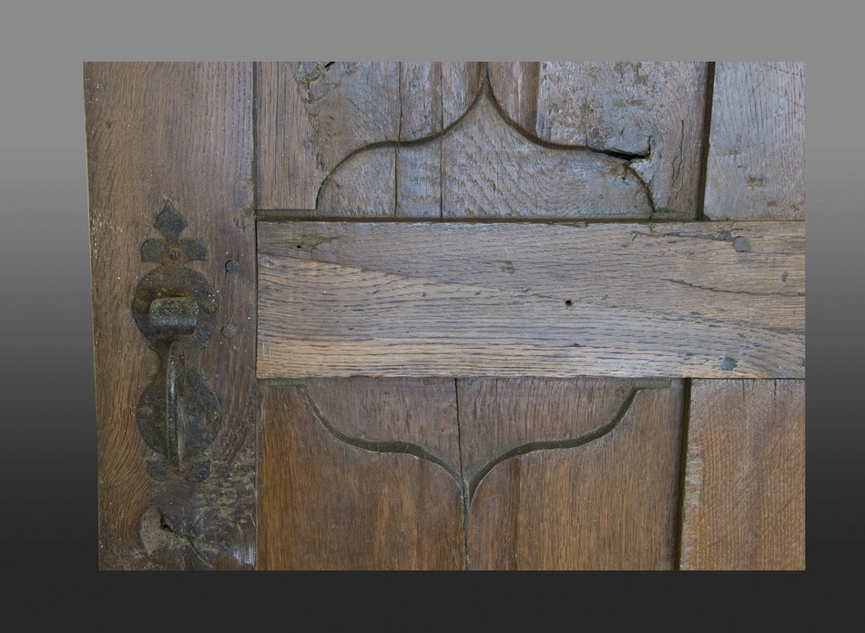 French gothic oak linenfold door