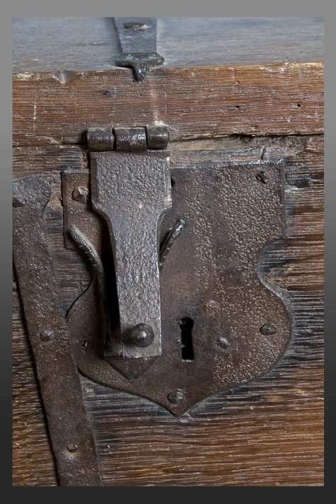 16th century Ironbound oak box