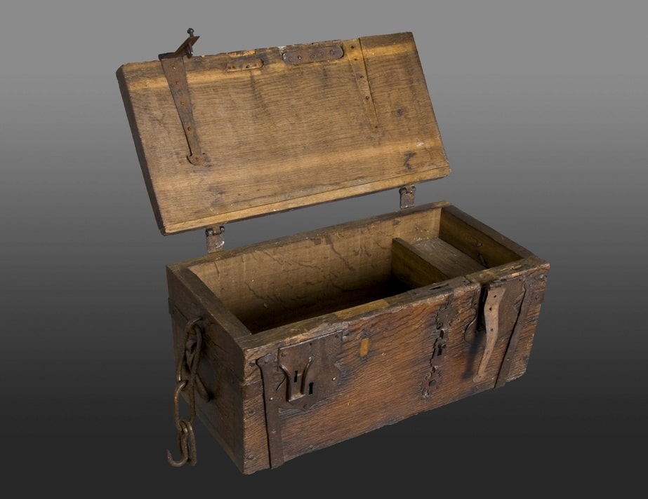 16th century Ironbound oak box