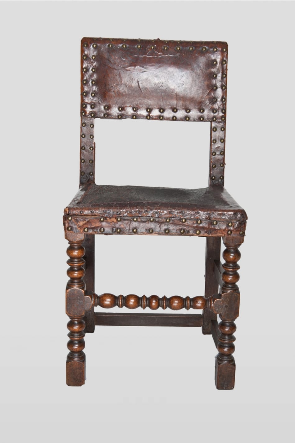Cromwellian joined oak backstool