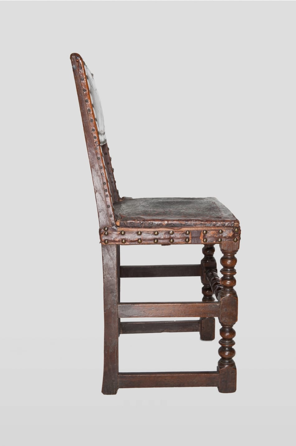 Cromwellian joined oak backstool