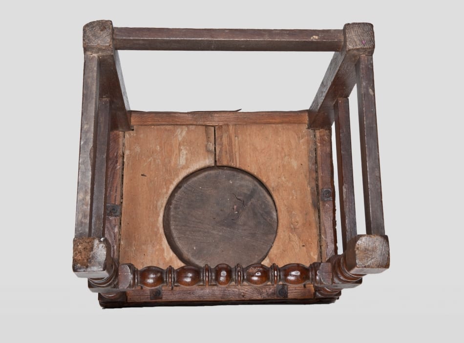 Cromwellian joined oak backstool