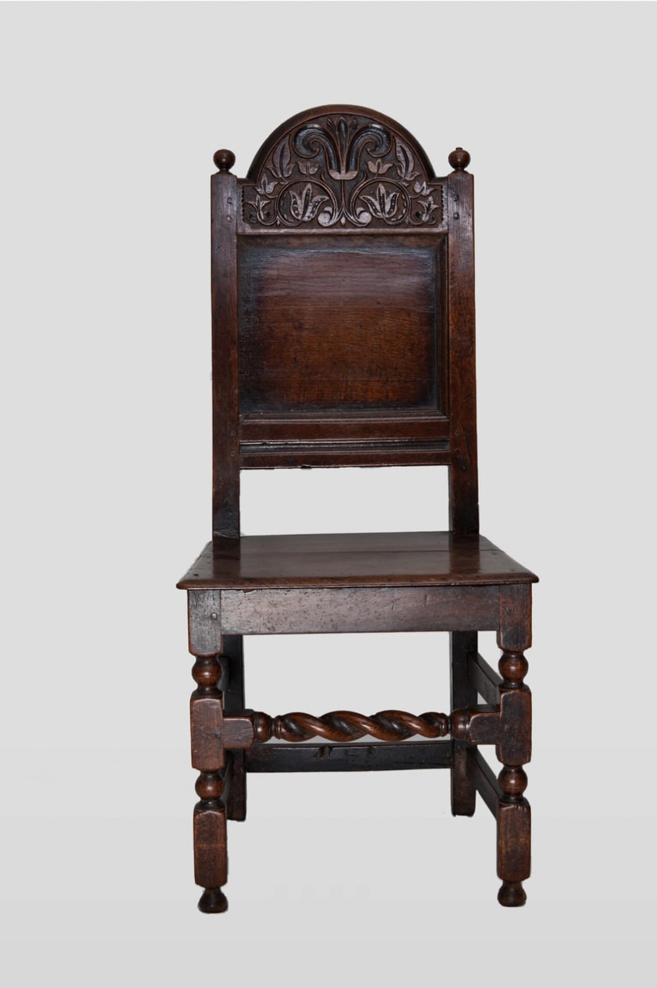 Pair of late 17th century oak backstools