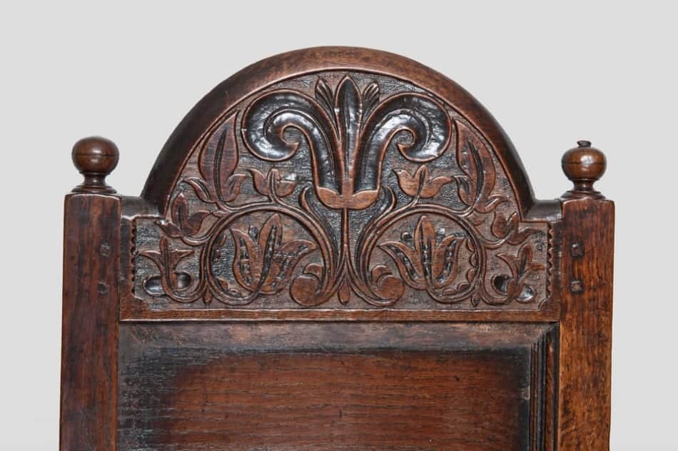 Pair of late 17th century oak backstools