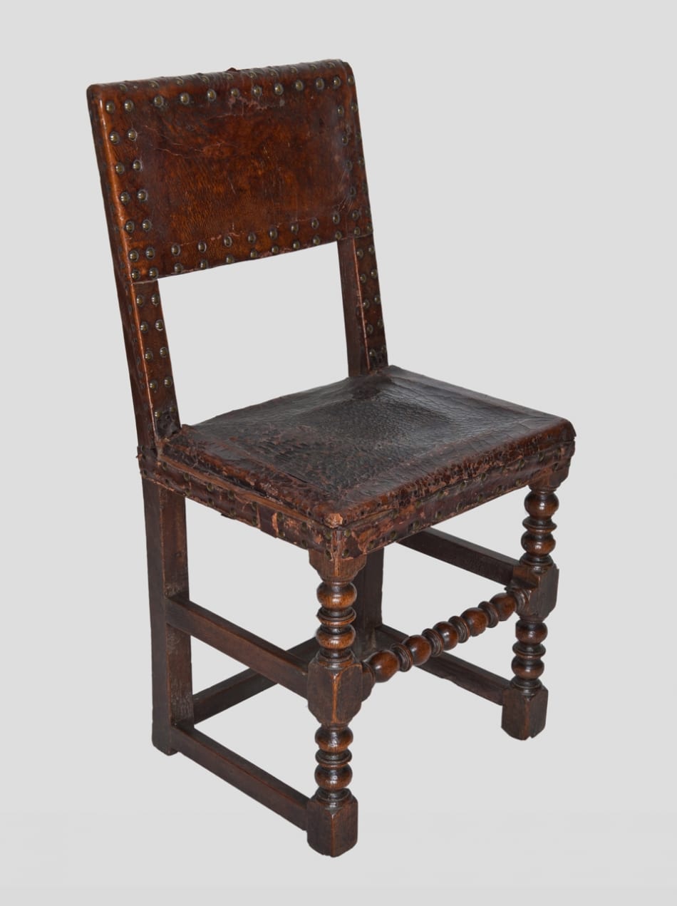 Cromwellian joined oak backstool