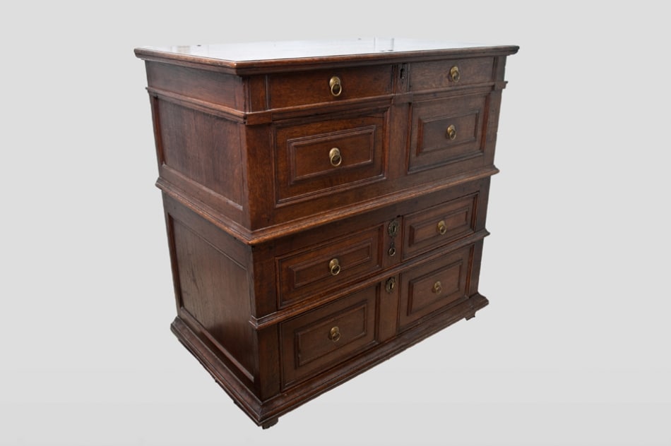 17th century joined oak chest of drawers