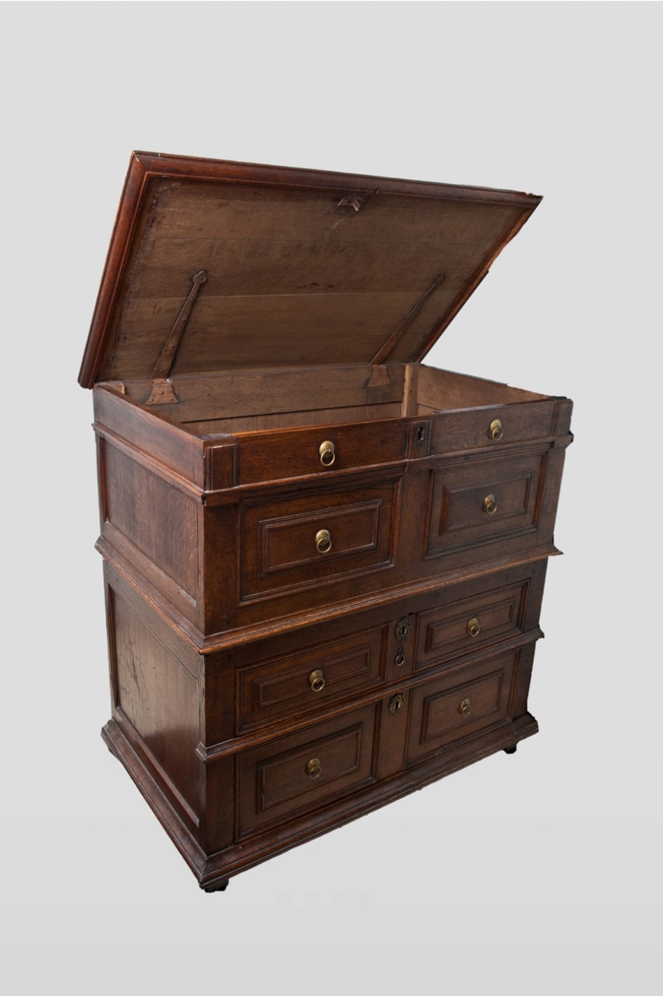 17th century joined oak chest of drawers