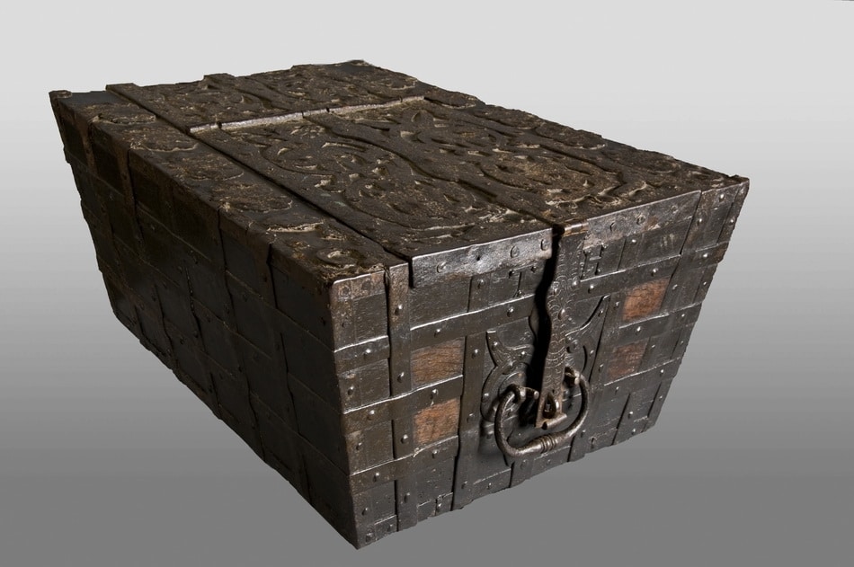 Late 15th century Iron bound chest