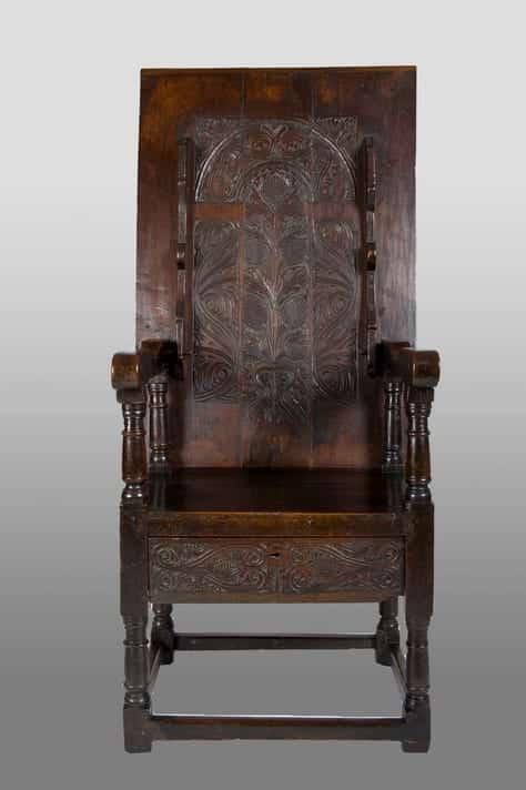 Charles I Walnut carved chair table