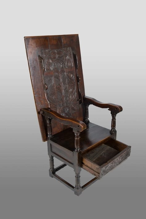 Charles I Walnut carved chair table