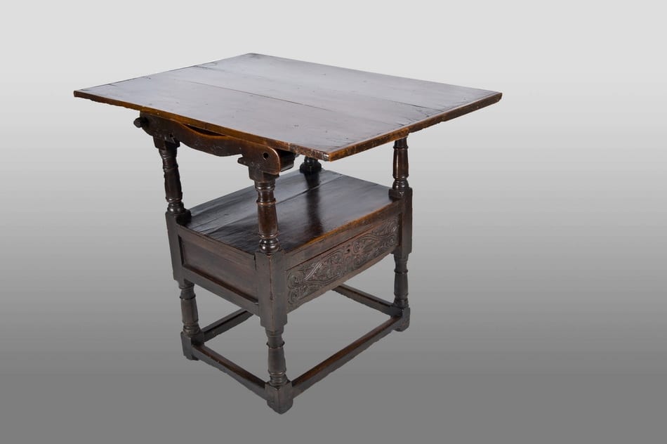 Charles I Walnut carved chair table