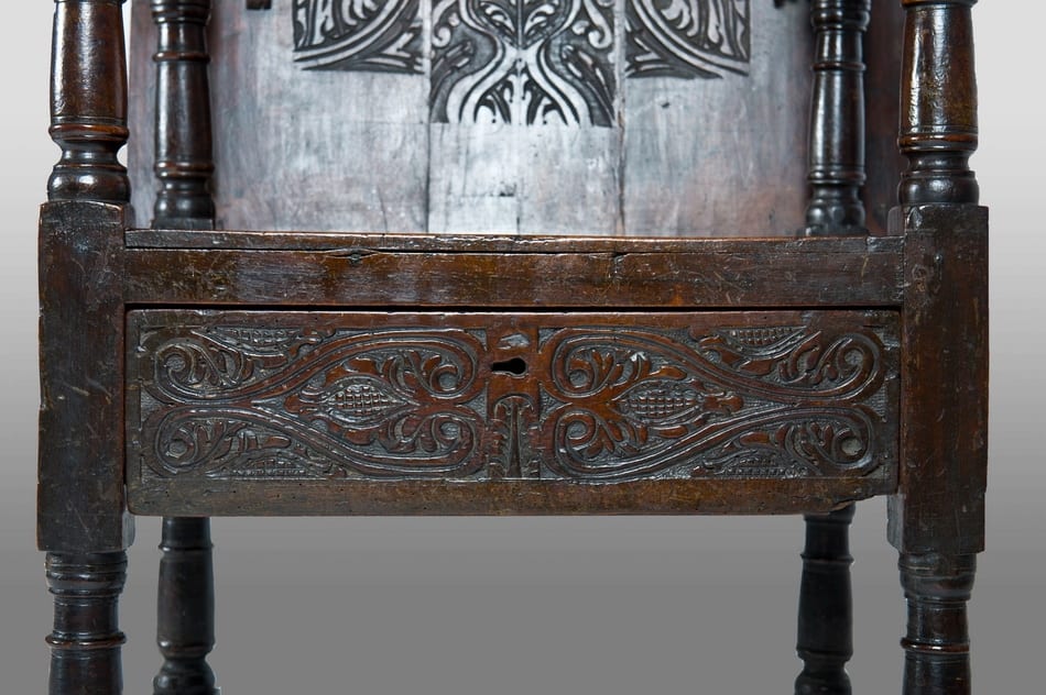 Charles I Walnut carved chair table