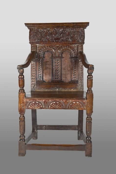 Elizabeth I joined oak armchair
