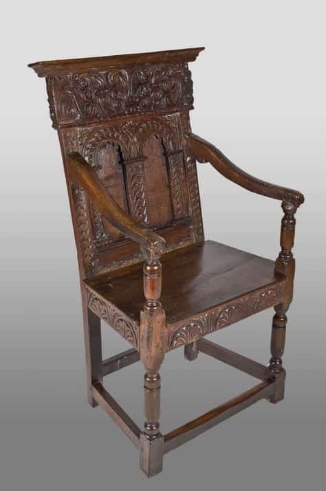 Elizabeth I joined oak armchair