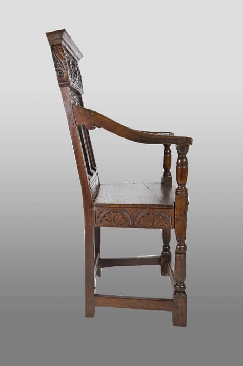 Elizabeth I joined oak armchair