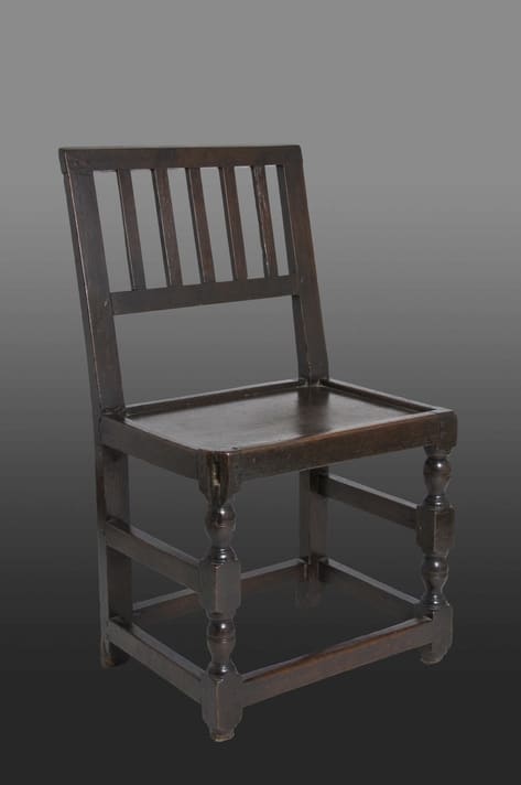 17th century oak backstool