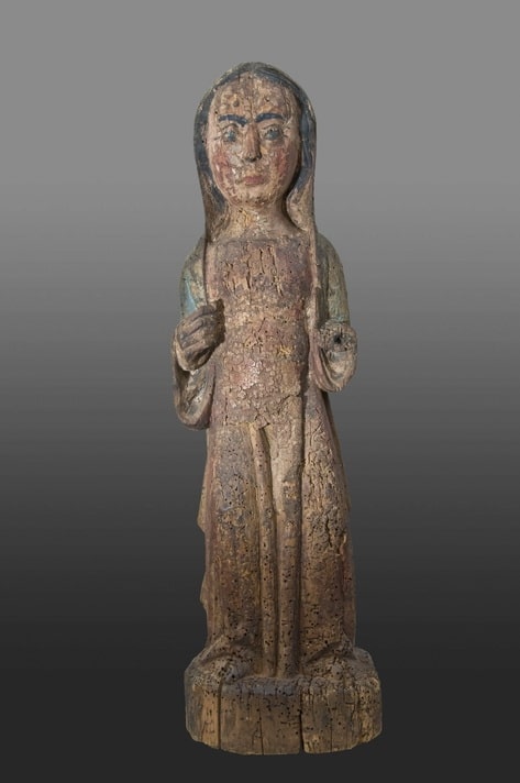 Late Romanesque standing altar figure of the Virgin Mary