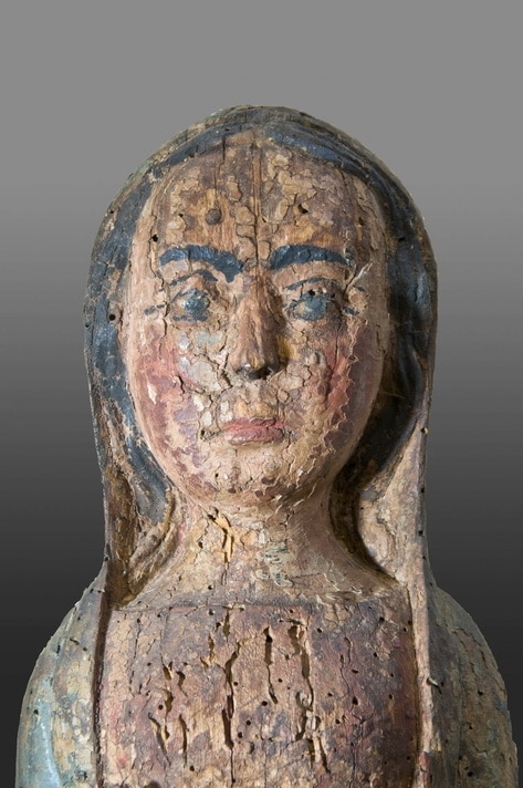 Late Romanesque standing altar figure of the Virgin Mary