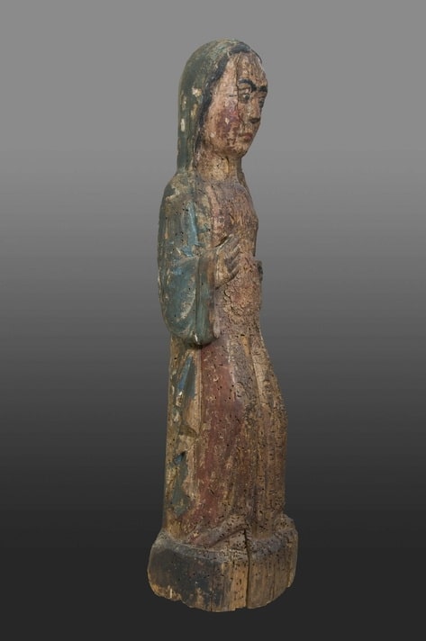 Late Romanesque standing altar figure of the Virgin Mary
