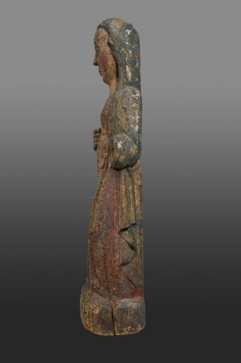 Late Romanesque standing altar figure of the Virgin Mary