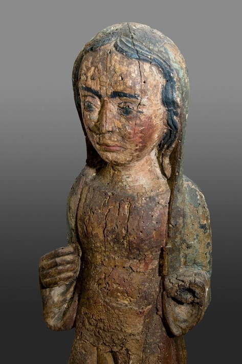 Late Romanesque standing altar figure of the Virgin Mary