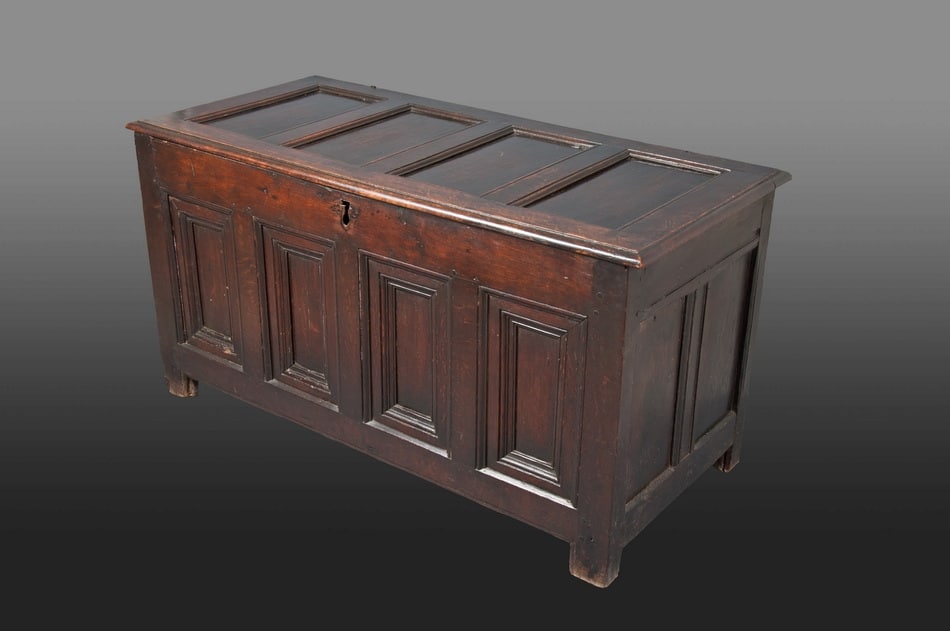 Henry VIII oak panelled chest