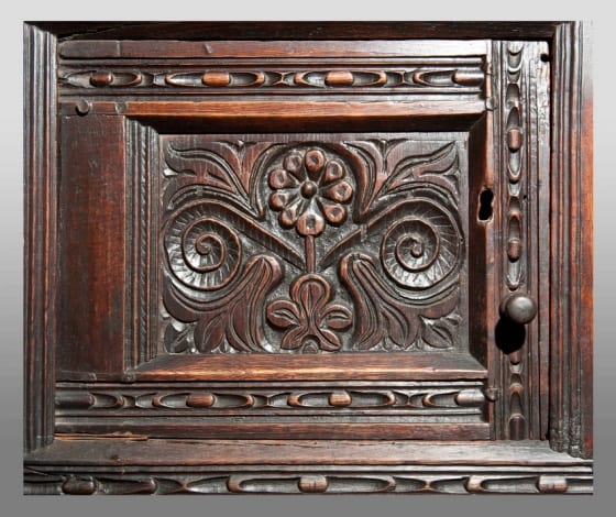 Charles I oak press cupboard