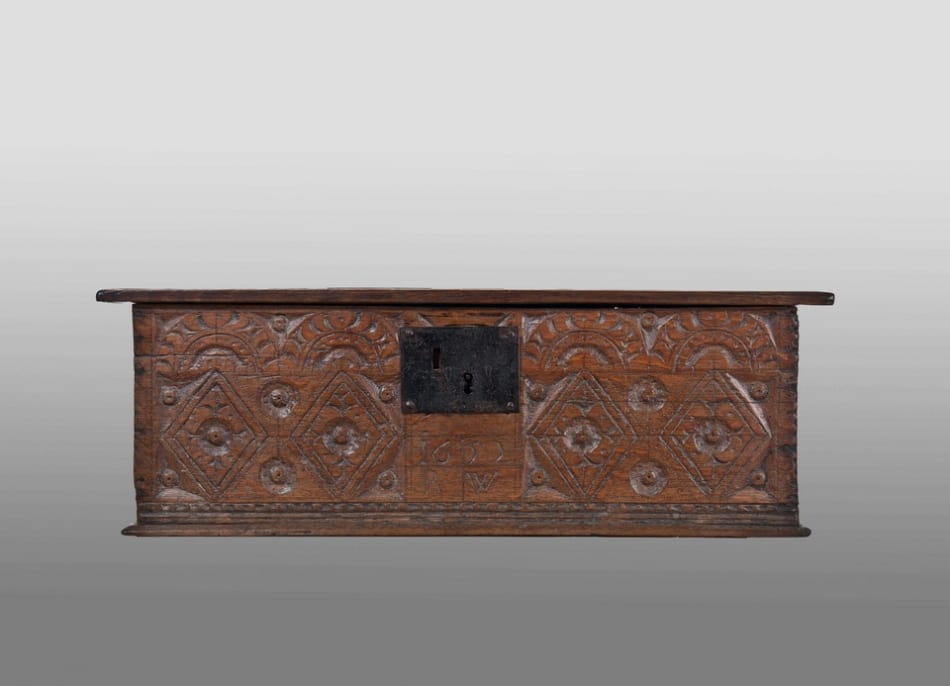 Mid 17th century boarded box