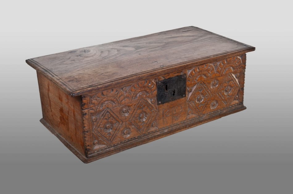 Mid 17th century boarded box
